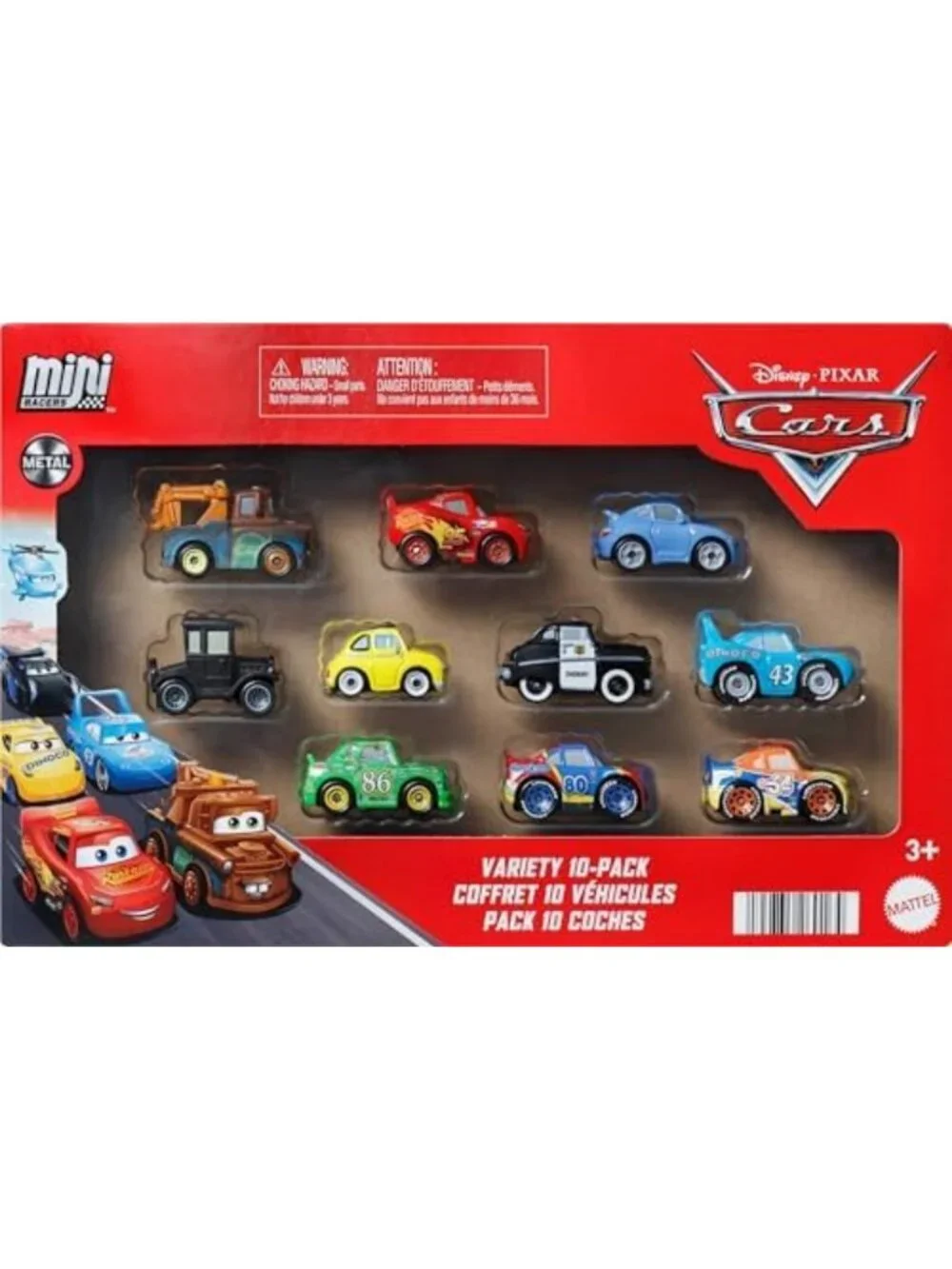 Mini Racers 10-Pack - Disney Pixar Cars Collectible Toys, Fun Gift for Kids